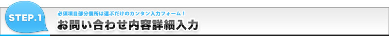お問い合わせ情報の入力